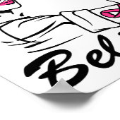 乳がん認知月間の女性ピンク信じ色 ポスター (角)