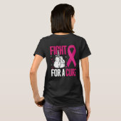 乳がん認知月間の治癒のために闘う Tシャツ (裏面フル)