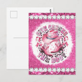 乳がん認知月間の生存者ピンクの女性 ポストカード (正面/裏面)