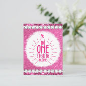 乳がん認知月間の生存者ピンクを粉砕する シーズンポストカード (スタンド正面)