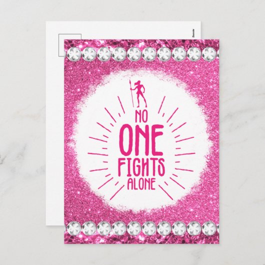 乳がん認知月間の生存者ピンクを粉砕する シーズンポストカード (正面/裏面)