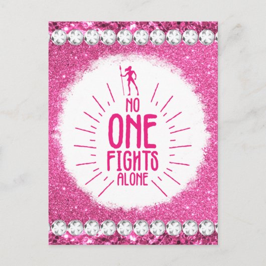 乳がん認知月間の生存者ピンクを粉砕する シーズンポストカード (正面)