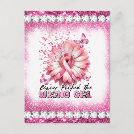 乳がん認知月間の生存者ピンクを粉砕する シーズンポストカード