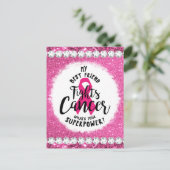 乳がん認知月間の生存者ピンクを粉砕する シーズンポストカード (スタンド正面)