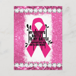 乳がん認知月間の生存者ピンクを粉砕する シーズンポストカード