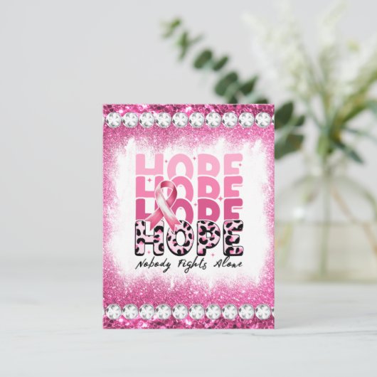 乳がん認知月間の生存者ピンクを粉砕する シーズンポストカード (スタンド正面)