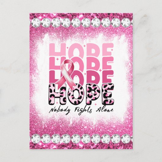 乳がん認知月間の生存者ピンクを粉砕する シーズンポストカード (正面)