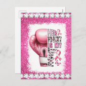 乳がん認知月間の生存者ピンクを粉砕する シーズンポストカード (正面/裏面)