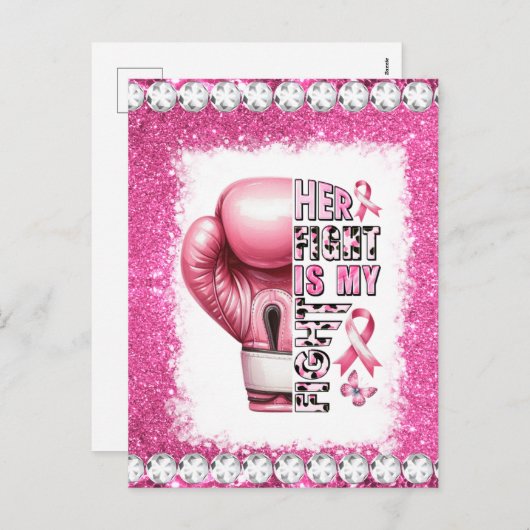 乳がん認知月間の生存者ピンクを粉砕する シーズンポストカード (正面/裏面)