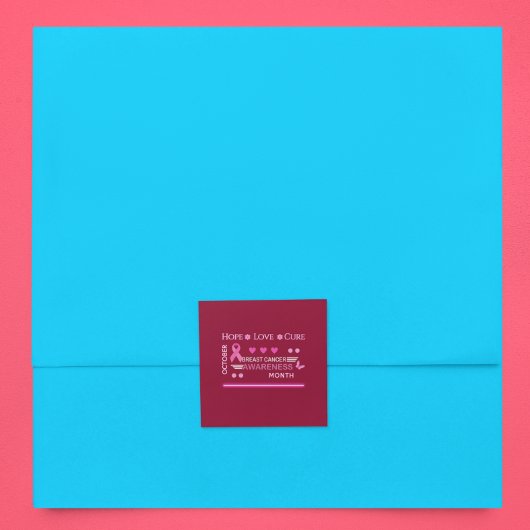 乳がん認知月間デザイン スクエアシール