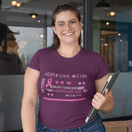 乳がん認知月間デザイン プラスサイズTシャツ