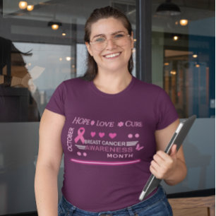 乳がん認知月間デザイン プラスサイズTシャツ