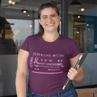 乳がん認知月間デザイン プラスサイズTシャツ