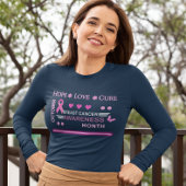 乳がん認知月間デザイン Tシャツ