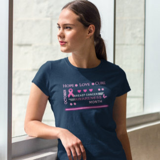 乳がん認知月間デザイン Tシャツ