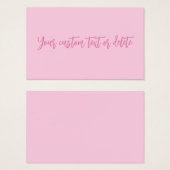 乳がん認知月間ピンクカスタム色カード (正面&裏面)