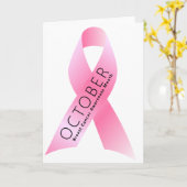 乳がん認知月間ピンクリボン カード (黄色い花)