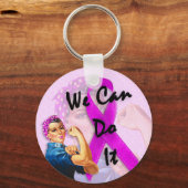 乳がん認知月、リベッターのロージー キーホルダー (正面)