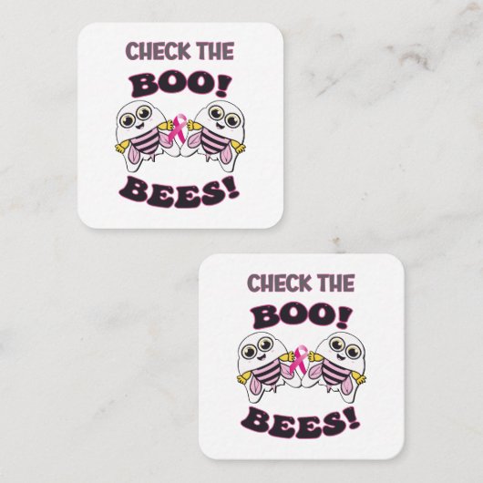 乳がん認識度がミツバチを検査する スクエア名刺 (正面/裏面)