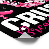 乳がん認識度きらきら光るピンクリボン子宮 ポスター (角)