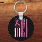 乳がん認識度きらきら光るピンクリボン3 キーホルダー (正面)