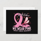 乳がん認識度のサポート10月We衣服 ポストカード (正面/裏面)