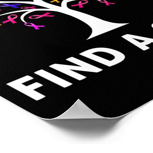 乳がん認識度の闘いキュアツリーリブを見つける ポスター (角)