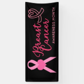 乳がん認識度は10月のピンクの日付を保存 横断幕 (縦)