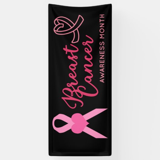 乳がん認識度は10月のピンクの日付を保存 横断幕 (縦)