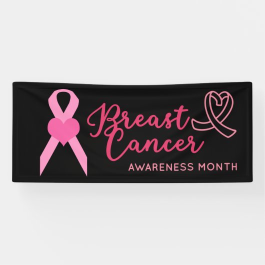 乳がん認識度は10月のピンクの日付を保存 横断幕 (横)