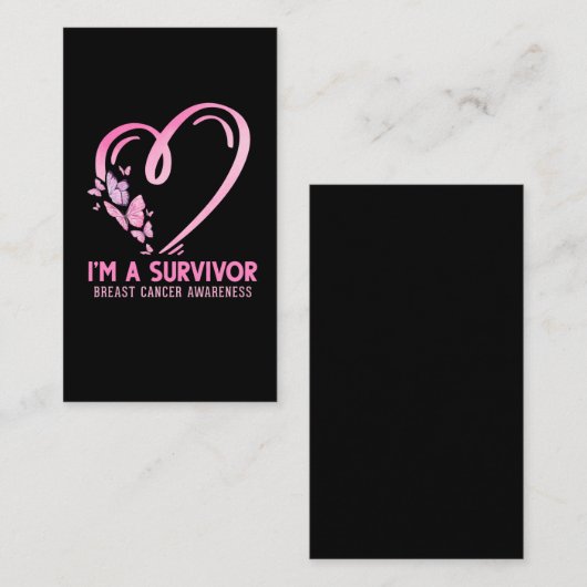 乳がん認識度を克服したカワイトバタフライ 名刺 (正面/裏面)