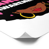 乳がん認識度アフリカ系アメリカ人女性ピン ポスター (角)