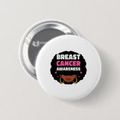 乳がん認識度アフリカ系アメリカ人女性ピン 缶バッジ (正面&裏面)