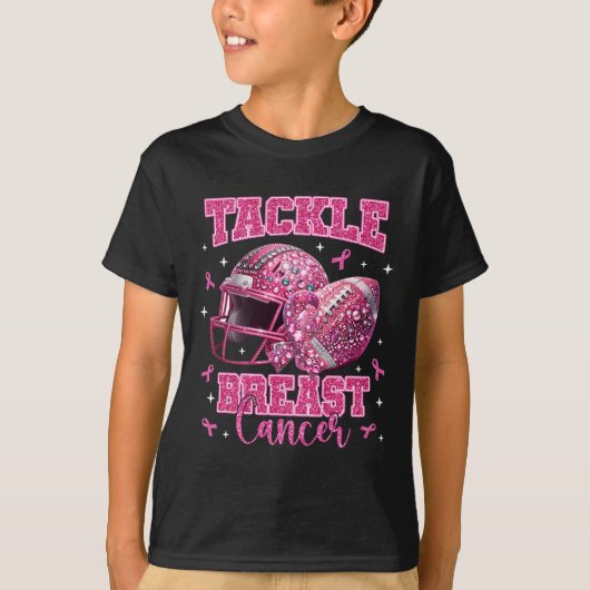 乳がん認識度アメリカンフットルウォム Tシャツ (正面)