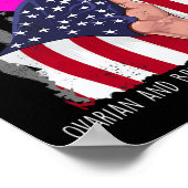 乳がん認識度アメリカ国旗 ポスター (角)