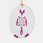 乳がん認識度アートプリント セラミックオーナメント (右)