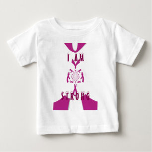 乳がん認識度アートプリント ベビーTシャツ