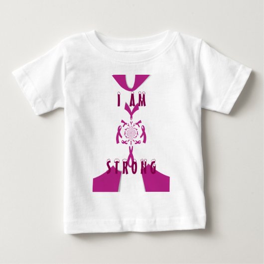 乳がん認識度アートプリント ベビーTシャツ (正面)