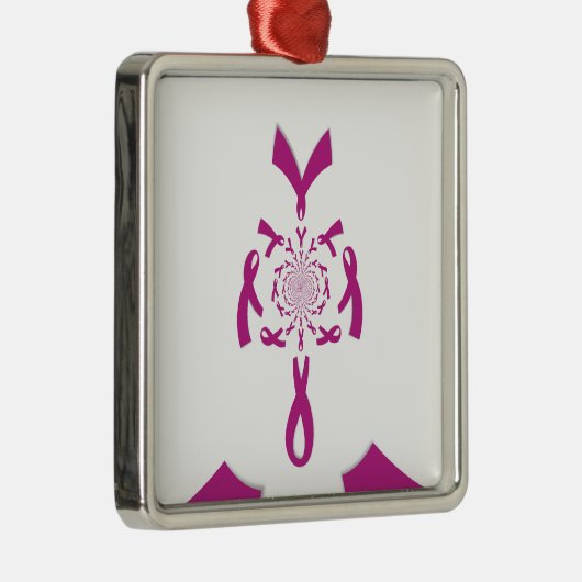 乳がん認識度アートプリント メタルオーナメント (右)