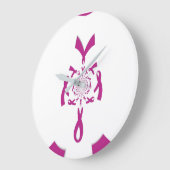 乳がん認識度アートプリント ラージ壁時計 (傾斜)