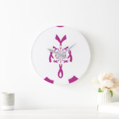 乳がん認識度アートプリント ラージ壁時計 (ホーム)