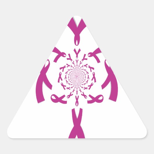 乳がん認識度アートプリント 三角形シール (正面)