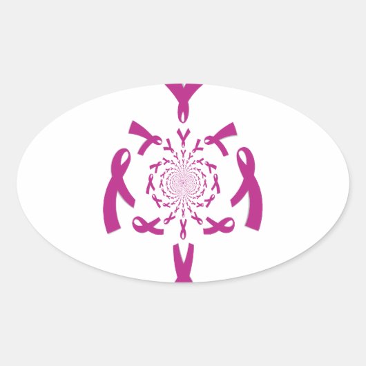 乳がん認識度アートプリント 楕円形シール (正面)