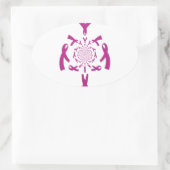 乳がん認識度アートプリント 楕円形シール (バッグ)