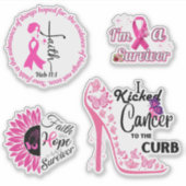 乳がん認識度カスタムカットのビニールシール シール (正面)