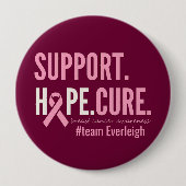 乳がん認識度カスタムボパーソナライズされたタン 缶バッジ (正面)