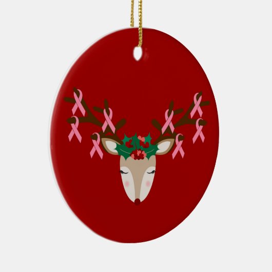 乳がん認識度クリスマスオーナメント セラミックオーナメント (右)