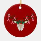 乳がん認識度クリスマスオーナメント セラミックオーナメント (正面)