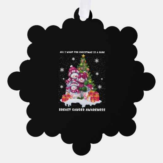 乳がん認識度クリスマスツリー オーナメントカード (正面)