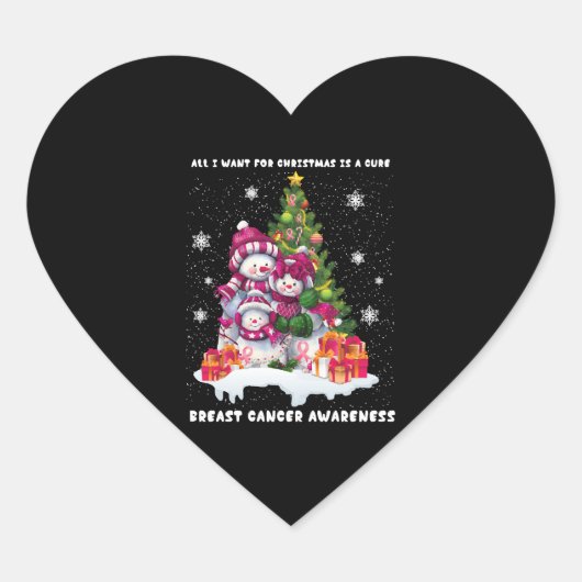 乳がん認識度クリスマスツリー ハートシール (正面)